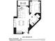 Detailed floor plan of a one-bedroom villa showcasing the layout of the living, dining, bathroom and bedroom areas at 15000 Madeira Way # 518, Madeira Beach, FL 33708