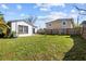 Lush backyard with green lawn, a swing set, and a detached building at the rear of the property at 4440 58Th N Ave, St Petersburg, FL 33714