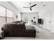 Cozy living room featuring a neutral color palette, ceiling fan, and sliding glass doors to the backyard at 4440 58Th N Ave, St Petersburg, FL 33714