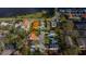 Aerial view of a charming home near the water, in a neighborhood known for its manicured streets at 715 Virginia Ave, Tarpon Springs, FL 34689
