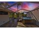 Relaxing hot tub area with a screened enclosure and stunning views of the lush green lawn at 8940 Park Blvd # 8940A, Seminole, FL 33777