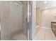 Bathroom with large walk-in shower, tile floor and soaking tub at 111 N Albany Ave # 3, Tampa, FL 33606