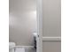 Bright half bathroom featuring grey floors, grey walls and a pedestal sink at 1308 Syrah Dr, Oldsmar, FL 34677