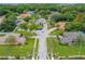 Scenic aerial view of a well-manicured neighborhood featuring lush green lawns and mature trees at 3018 N 164Th Pl, Clearwater, FL 33760