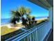 Stunning ocean view from a balcony, showcasing palm trees and blue water at 3400 Gulf Blvd # 304, Belleair Beach, FL 33786