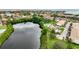 Aerial view of complex near a peaceful lake, surrounded by lush greenery and community amenities at 4570 Overlook Ne Dr # 282, St Petersburg, FL 33703