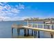 Scenic waterfront view featuring a private dock with city views in the background at 611 Brightwaters Ne Blvd, St Petersburg, FL 33704