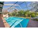 Large, screened pool with clear water, lush surroundings and ample space for lounging at 1008 Royal Birkdale Dr, Tarpon Springs, FL 34688