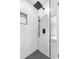 Modern shower with rainfall shower head and sleek black fixtures at 101 W Warren Ave # 1, Tampa, FL 33602