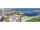 Aerial view showcases the marina near the stadium and coastal skyline at 301 1St S St # 3103, St Petersburg, FL 33701