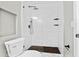 Modern bathroom featuring a glass shower with black hardware at 304 David Ave, Clearwater, FL 33759