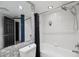 Contemporary bathroom with a shower and tub combination with brushed-nickel fixtures and hardware at 960 Starkey Rd # 3406, Largo, FL 33771