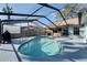 Relaxing pool in screened enclosure surrounded by outdoor furniture and lush greenery at 1425 Monte Lake Dr, Valrico, FL 33596