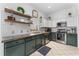 Stylish kitchen boasts two-tone cabinetry, modern appliances, and decorative shelving at 423 Shaddock St, Tarpon Springs, FL 34689