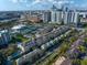 An aerial view shows condo buildings and the surrounding neighborhood of Tampa Florida at 501 Knights Run Ave # 2101, Tampa, FL 33602