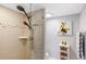 Modern shower with dual shower heads and elegant tile work at 100 Oakmont Ln # 112, Belleair, FL 33756