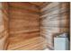 This home sauna features wood walls and benches at 119 Carlyle Cir, Palm Harbor, FL 34683