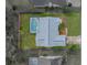 Overhead view of a backyard with a screened-in pool area and fencing at 2745 Horseshoe Dr, Plant City, FL 33566