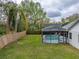 Fully fenced backyard with screened in-ground pool and patio area at 2745 Horseshoe Dr, Plant City, FL 33566