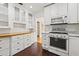 Charming kitchen featuring bright white cabinets, butcher block countertops, and modern appliances at 3235 8Th N Ave, St Petersburg, FL 33713