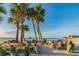 Serene beach scene with palm trees, inviting seating, and clear ocean views at 5321 Bowline Bnd, New Port Richey, FL 34652