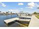 Waterfront property featuring a private dock with boat lift, perfect for enjoying boating and water activities at 5321 Bowline Bnd, New Port Richey, FL 34652