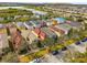 Aerial view of neighborhood homes showcasing roof and lot sizes at 9033 Aspen Hollow Pl, Riverview, FL 33578