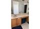 Spacious bathroom has a large vanity, neutral counters, and cabinets for all your storage needs at 9729 Asbel Estates St, Land O Lakes, FL 34638