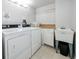 Convenient in-building laundry room featuring modern machines, a sink, and folding area at 17920 Gulf Blvd # 702, Redington Shores, FL 33708