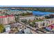 Overhead shot of beachfront condos with nearby canal and waterway in an attractive coastal neighborhood at 19727 Gulf Blvd # 209, Indian Shores, FL 33785