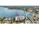 Aerial view showing the building's location on the waterfront near a bridge at 2 Adalia Ave # 803, Tampa, FL 33606