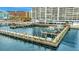 An aerial view featuring boat docks and waterfront condos highlighting a boater's paradise at 2 Adalia Ave # 803, Tampa, FL 33606