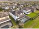 Aerial shot of a home with solar panels, screened pool, and well-maintained lawn at 2641 Whittler Br, Odessa, FL 33556