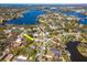 An aerial view of the property with close proximity to local waterways at 27 Park Ave, Tarpon Springs, FL 34689