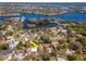 An aerial view of the home's location near a body of water and lush greenery at 27 Park Ave, Tarpon Springs, FL 34689
