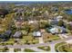 An aerial view highlighting the neighborhood, with mature trees and proximity to local roads at 27 Park Ave, Tarpon Springs, FL 34689