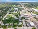 An aerial view shows the proximity of local commercial and residential zoning at 405 S Lake Dr, Clearwater, FL 33755
