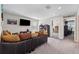 Spacious upstairs den features plush couches, a TV, and carpeted flooring at 4195 Welling Ter, Land O Lakes, FL 34638