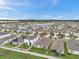 View of community with lake, sidewalks, lush green lawns, backyard fences and abundant parking at 7608 Broad Pointe Dr, Zephyrhills, FL 33540