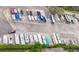 Aerial view of boat and RV storage area, showcasing ample space and organized layout near the property at 860 Glen More Ct # B, Palm Harbor, FL 34684