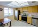 Bright kitchen features tiled flooring, a bright window and stainless steel appliances at 860 Glen More Ct # B, Palm Harbor, FL 34684