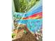 Backyard featuring painted fence showing sea life and palms on a colorful mural at 903 Setter Ct, Seffner, FL 33584