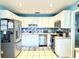Bright kitchen featuring white cabinets, stainless steel appliances, and a blue tiled backsplash for a modern touch at 903 Setter Ct, Seffner, FL 33584