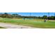 Residents enjoy a putting green with the backdrop of a serene lake, creating an idyllic setting for golf enthusiasts at 18111 Diamond Cove Ct, Tampa, FL 33647