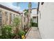 Side walkway with lush landscaping leading to a private outdoor retreat at 1881 N Hercules Ave # 1205, Clearwater, FL 33765