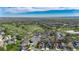 Panoramic aerial view of a golf course community featuring residential homes, fairways, and landscaping at 3537 Valencia Cove Court, Land O Lakes, FL 34639