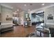 The welcoming clubhouse featuring a view into the pub, comfortable seating, and attractive décor at 3537 Valencia Cove Court, Land O Lakes, FL 34639