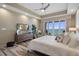 This cozy main bedroom has a private balcony with comfortable outdoor seating at 4951 Bacopa S Ln # 801, St Petersburg, FL 33715