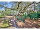 Community playground area with green equipment and benches, providing recreational space for residents at 503 Old Grove Dr, Lutz, FL 33548