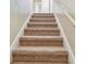 Carpeted staircase with white railing leading to the upper level of the home at 7200 Ulmerton Rd # B4, Largo, FL 33771